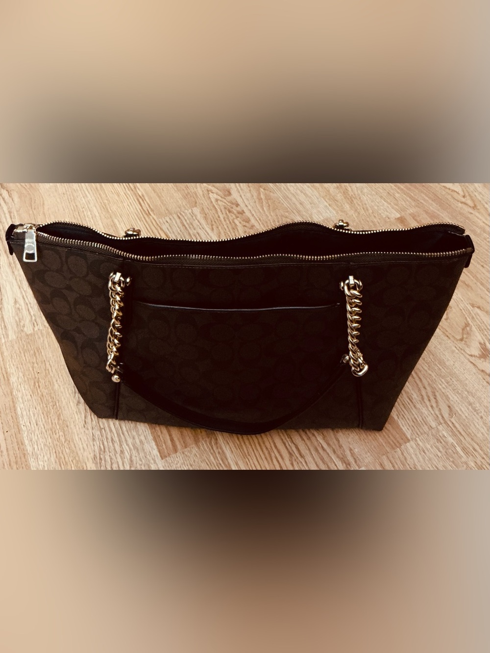 Coach Black Signature Chain-Handle Shoulder Bag - Picture 6 of 10